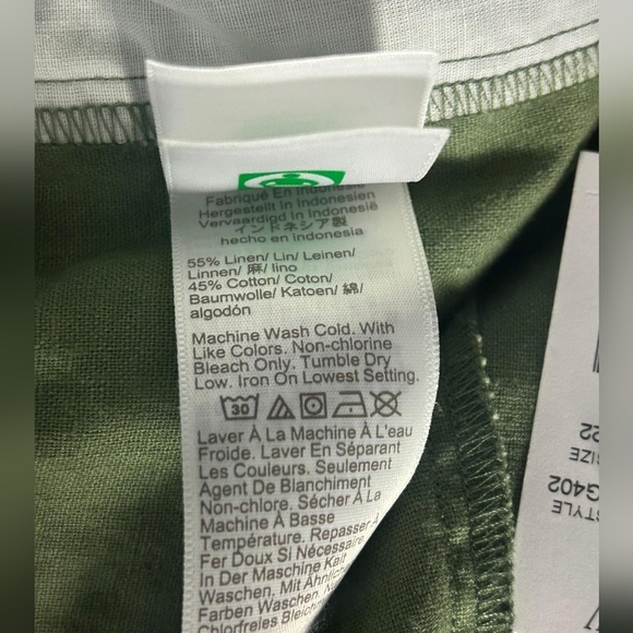 J. Crew wide-leg seaside‎ pants in linen Green Woman Size 22 - Picture 11 of 11